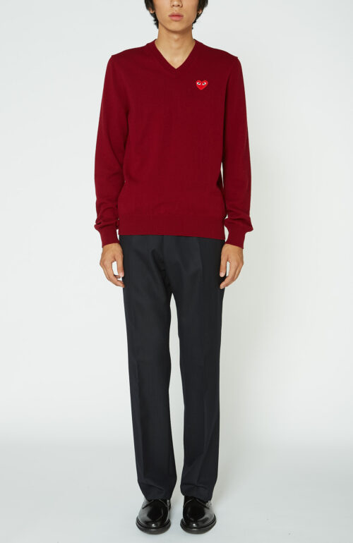 Comme des garcons Play Pullover dunkelrot rotes herz