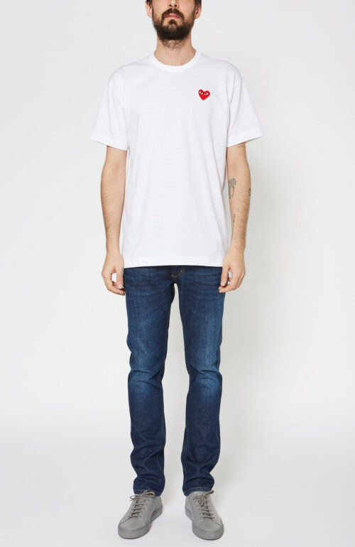 Comme des Garcons Play weißes T-Shirt rotes Herz