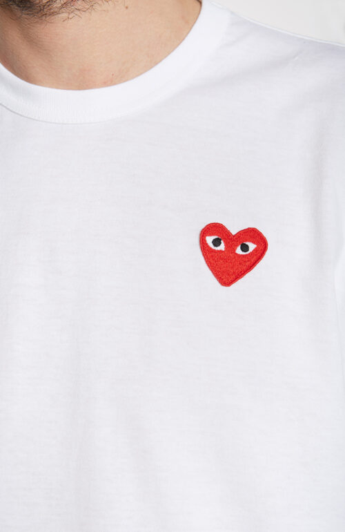 Comme des Garcons Play weißes T-Shirt rotes Herz