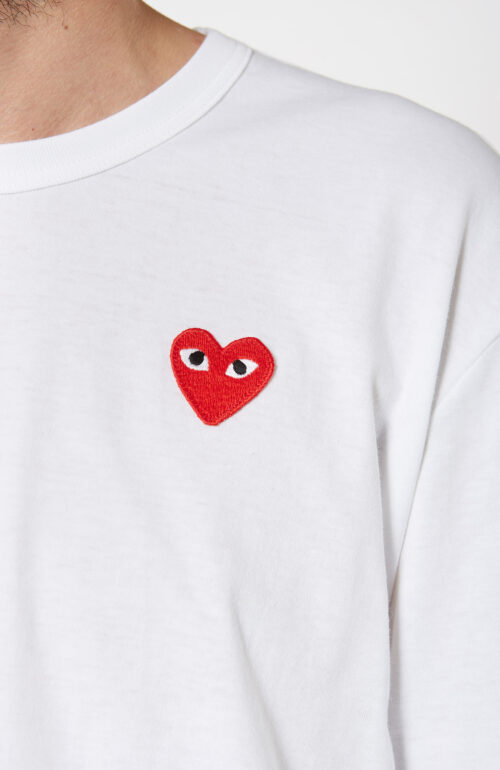 Comme des Garcons Play weiß langarm t-shirt rotes herz