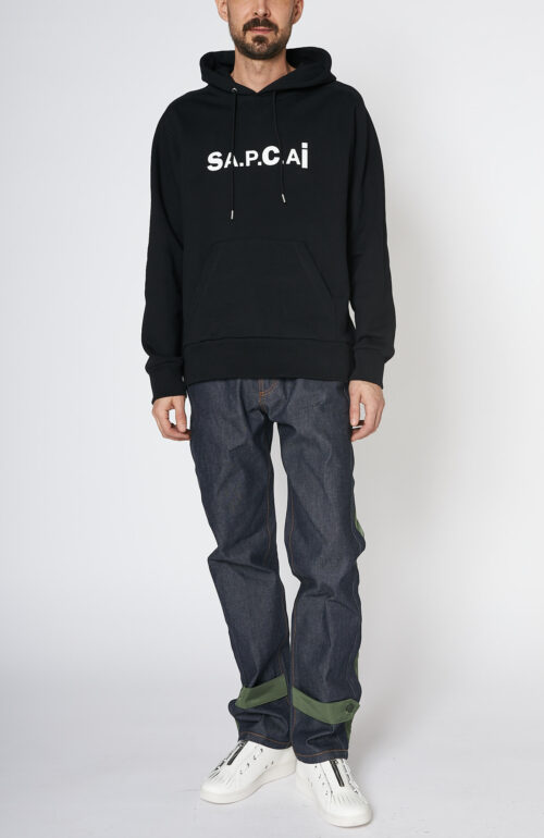 A.P.C. x Sacai - Black hooded sweater 