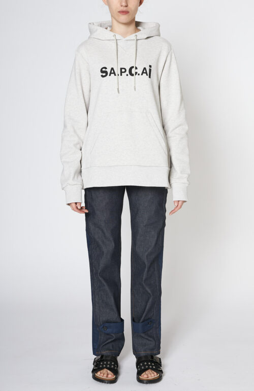 A.P.C. x Sacai - Grey hooded sweater 