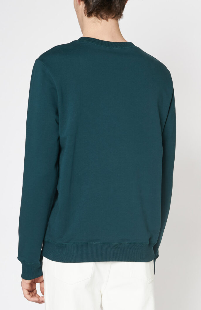 Dark green sweater "Item" with logo print