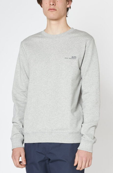 Grauer Sweater „Item“ mit Logo Print