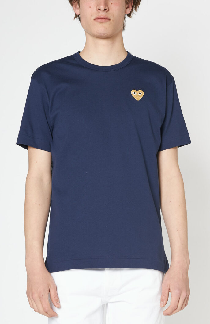 Dunkelblaues T-Shirt mit goldenem Herz