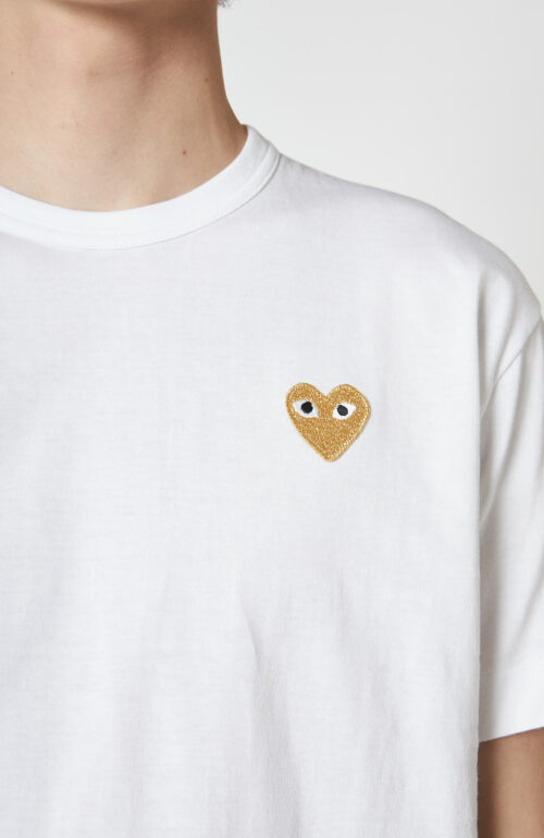 White t-shirt with golden heart