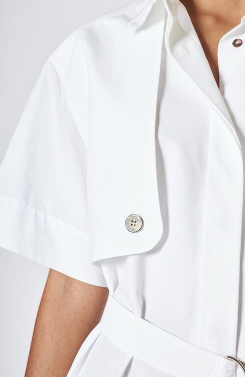 White cotton dress with belt