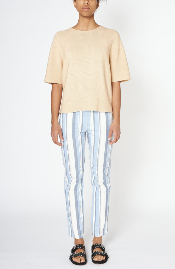 White and blue striped jeans "Waist"