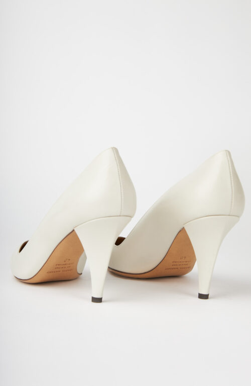 Pumps "Palda" in white with silver cap