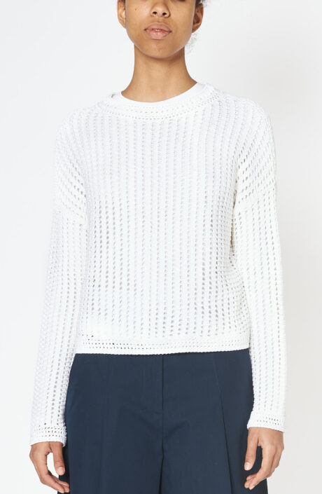Weißer Pullover "Crochet"