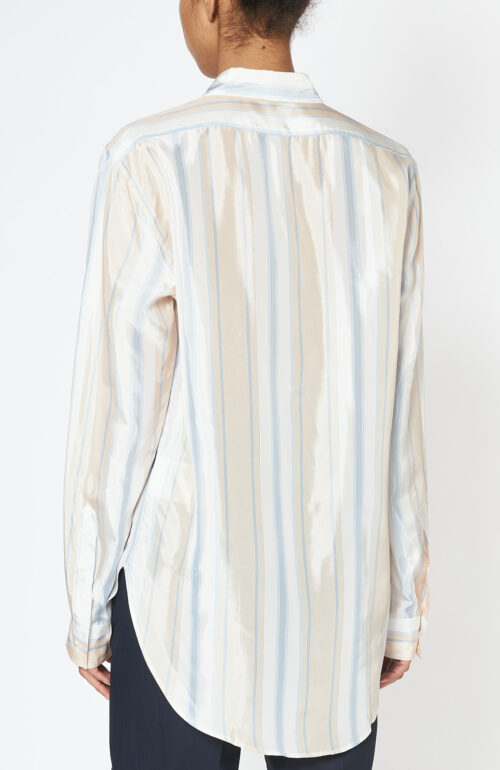 Orange and blue striped blouse "Sophie