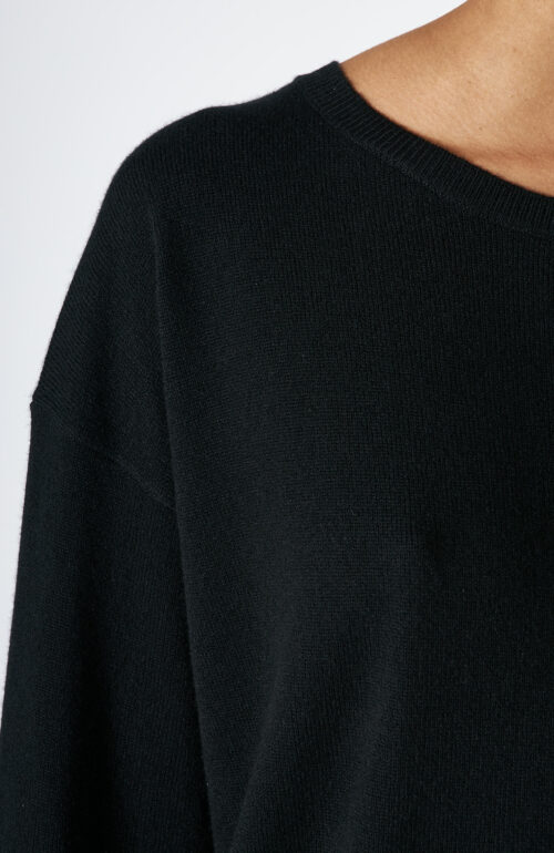 Schwarzer Pullover "Boyfriend Sweater" aus Kaschmir