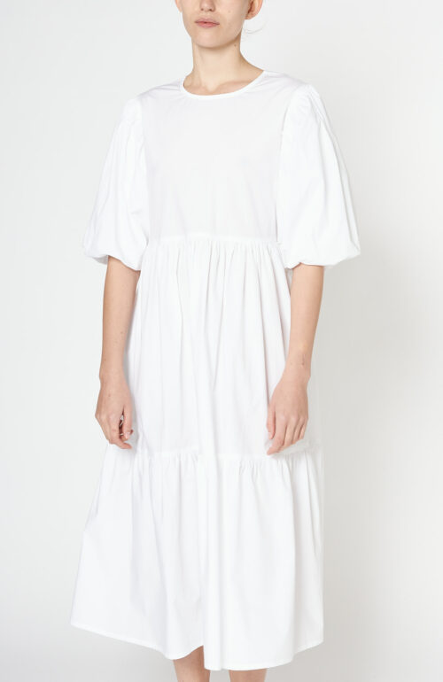 Weißes Kleid "Leoni" aus Baumwolle 
