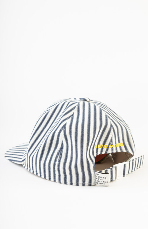 Blue and white striped "Chamar Cap" from seersucker
