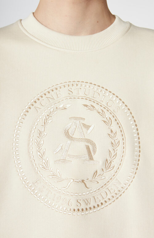 Cream sweater "Forban" with logo embroidery