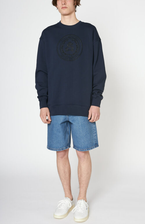 Dark blue sweater "Forban" with logo embroidery
