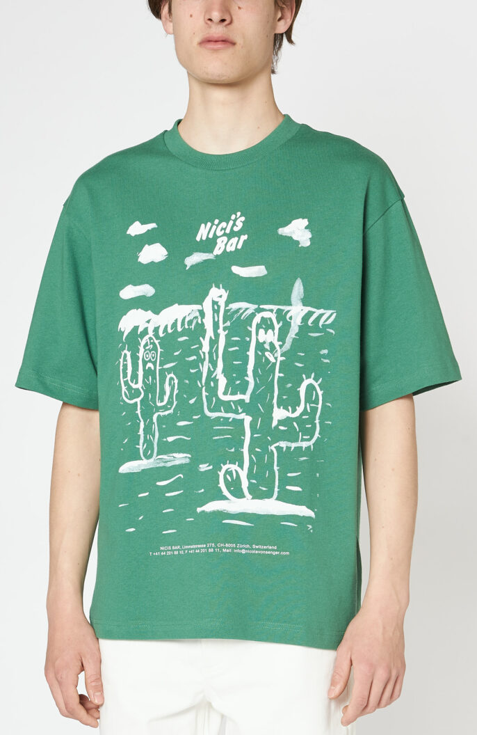 Grünes T-Shirt "Extorr Bar" mit Print