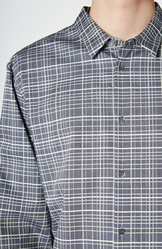 Gray shirt "Acrivity" with checkered print