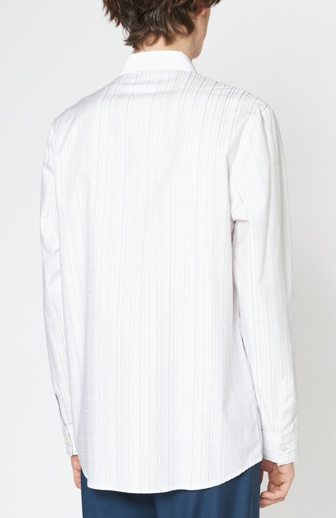 White shirt "Retirees" with check pattern