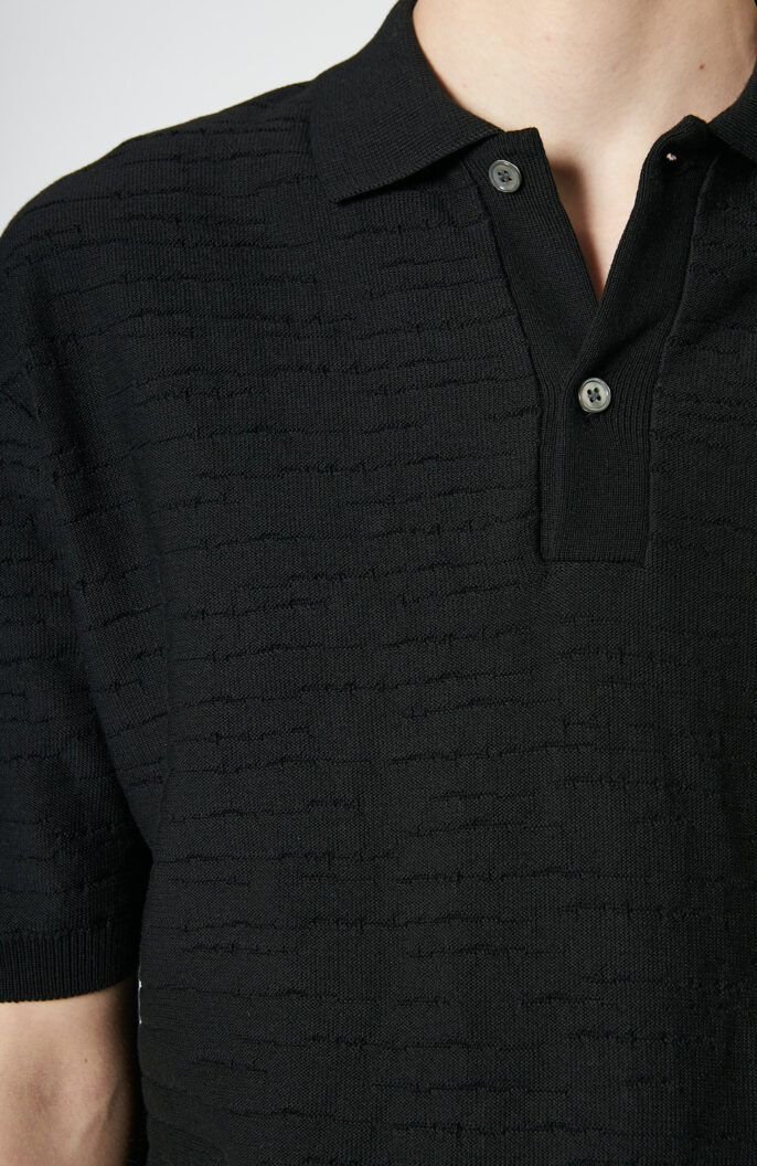 Black knitted polo "Canasta" cotton