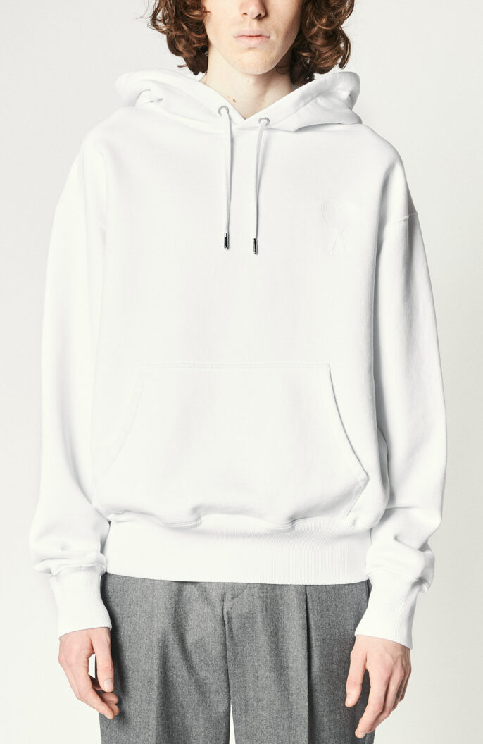 White sweater "Ami de Coeur" with hood