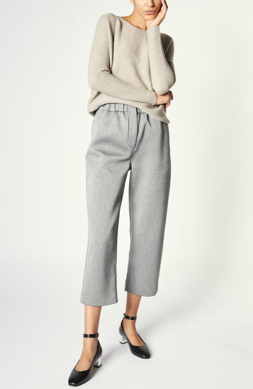 Gray pants "Petra" with elastic waistband