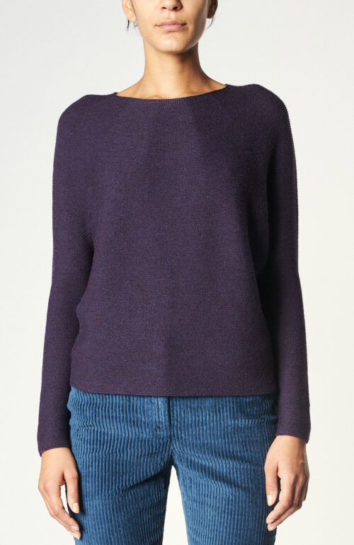 Eggplant color wool sweater "Kopa