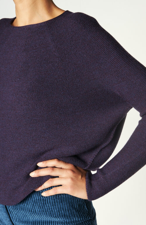 Eggplant color wool sweater "Kopa