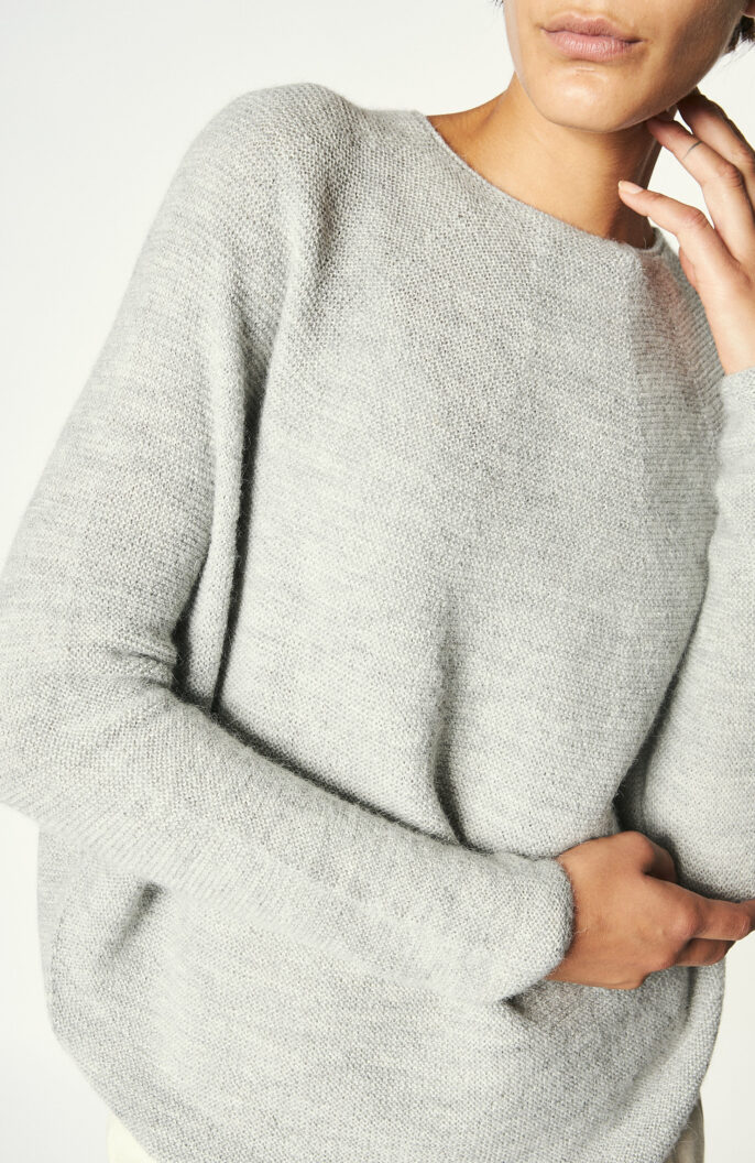 Light gray sweater "Kasima" from alpaca wool