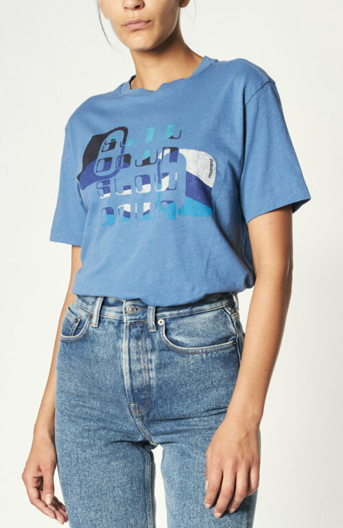 Blaues T-Shirt "Zewel" mit Print