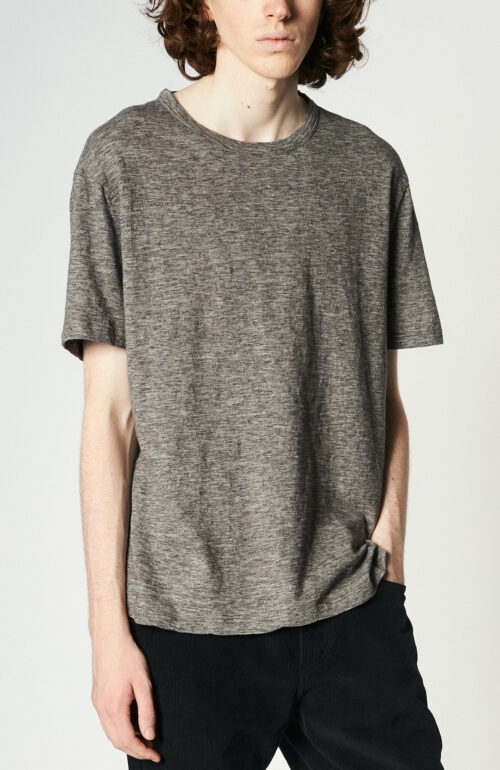 Grau-meliertes T-Shirt aus Baumwolle