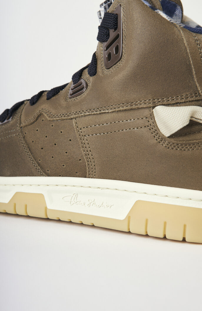 Brown leather high top sneakers "Buxeda