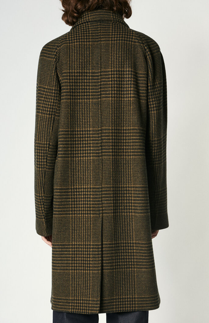 Yellow-brown plaid wool coat "Rover