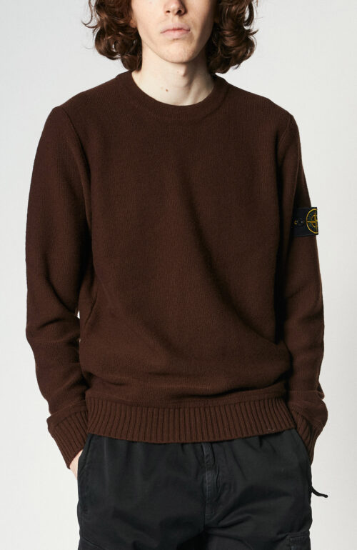 Brauner Pullover "577B6" aus Geelong- Wolle