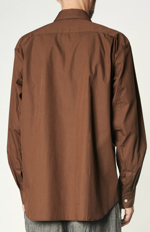 Chocolate brown cotton poplin shirt