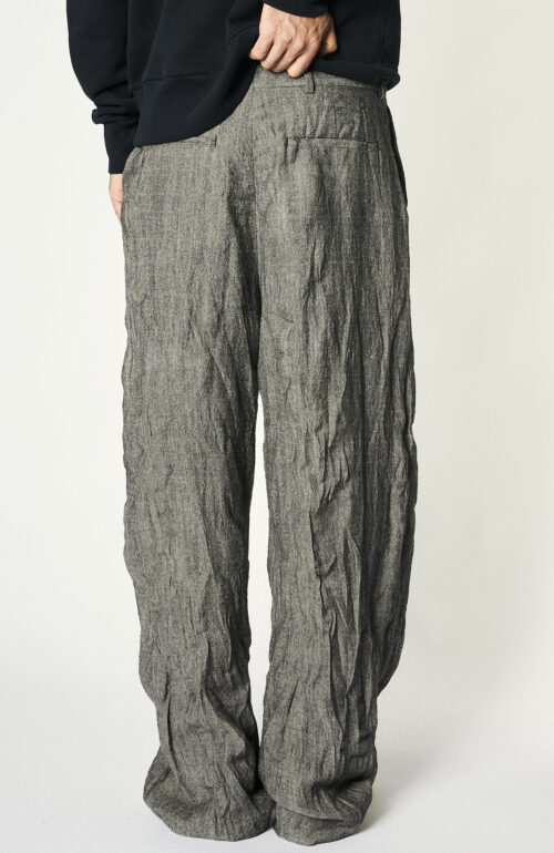 Grey mottled trousers with wide leg