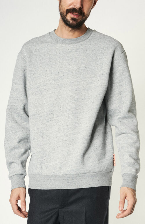 Grey mottled cotton blend sweater