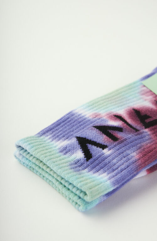 Blau-grüne Socken "Rune" in Tie-Dye-Optik