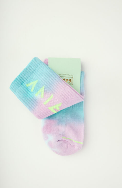 Blau-rosa Socken "Rune" in Tie Dye-Optik