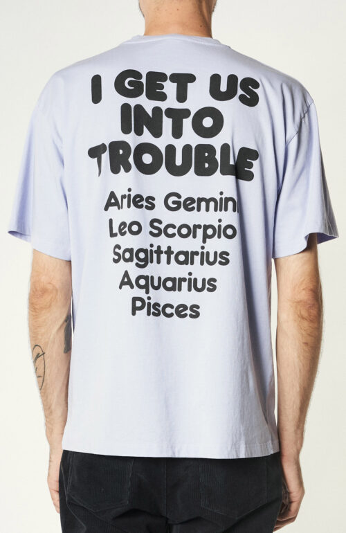 Lilac T-shirt "Info Trouble