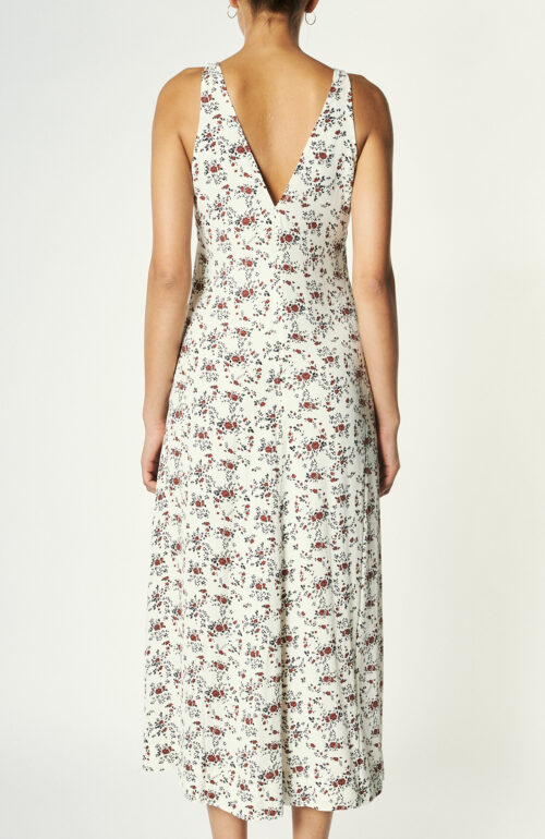Cream strap dress with floral print