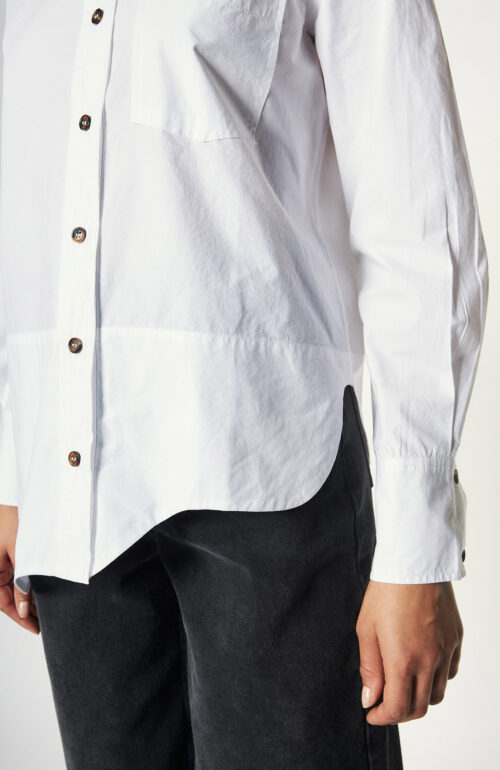 Weißes Hemd aus Baumwolle mit asymmetrischem Saum
