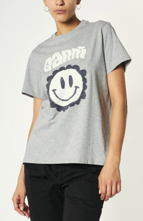 Grey cotton t-shirt with print