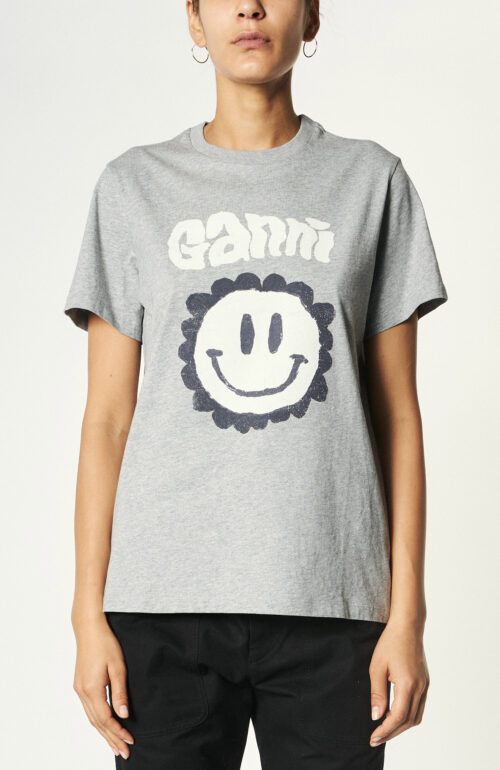 Grey cotton t-shirt with print