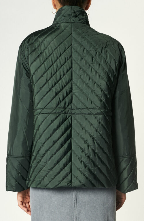 Green recycled polyester quilted jacket