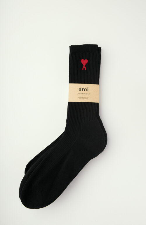 Schwarze Socken mit rotem Herz (3er Pack)