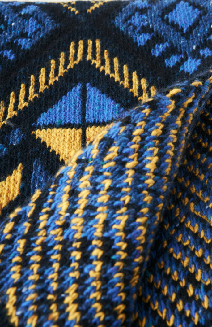 Blau-gelber Schal "Bebo"