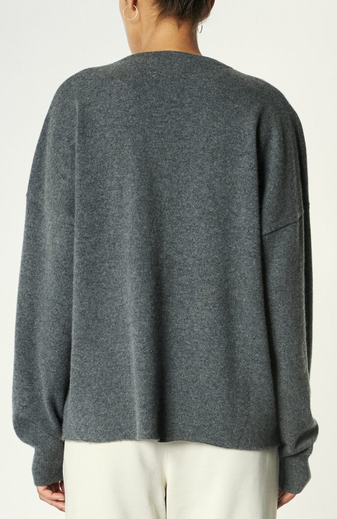 Dark gray cashmere blend sweater "No161 Clac" with V-neckline