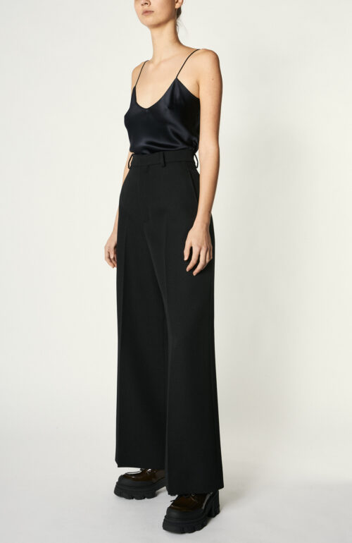 Wide Fit Trousers in Black
