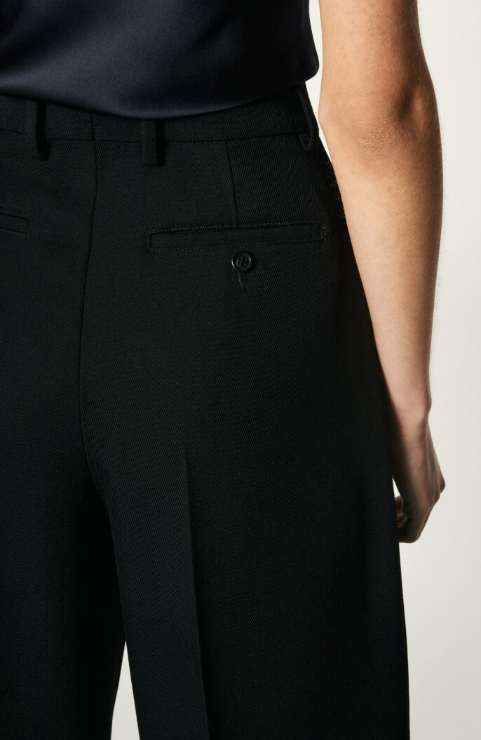 Wide Fit Trousers in Black